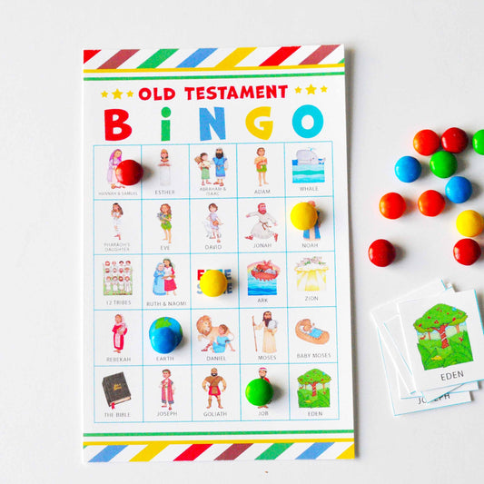 Bible Bingo Game Old Testament Characters Printable Sunday School Activity Kids Church Game Educational Scripture Learning Interactive Bible Study Fun Children Youth Group Activity Perfect Sunday School Lesson Home School Curriculum Family