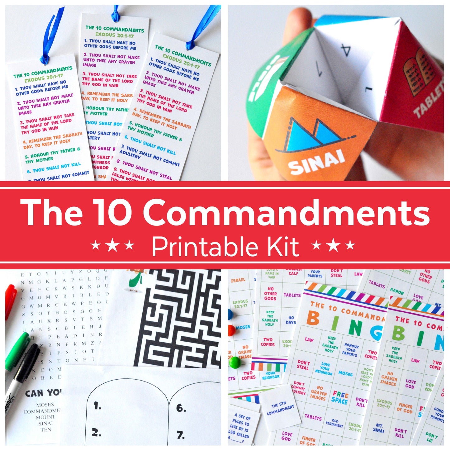 The 10 Commandments Printable Kit | Old Testament Games & Activities