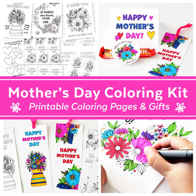 Flower Coloring Bookmark Craft Kit