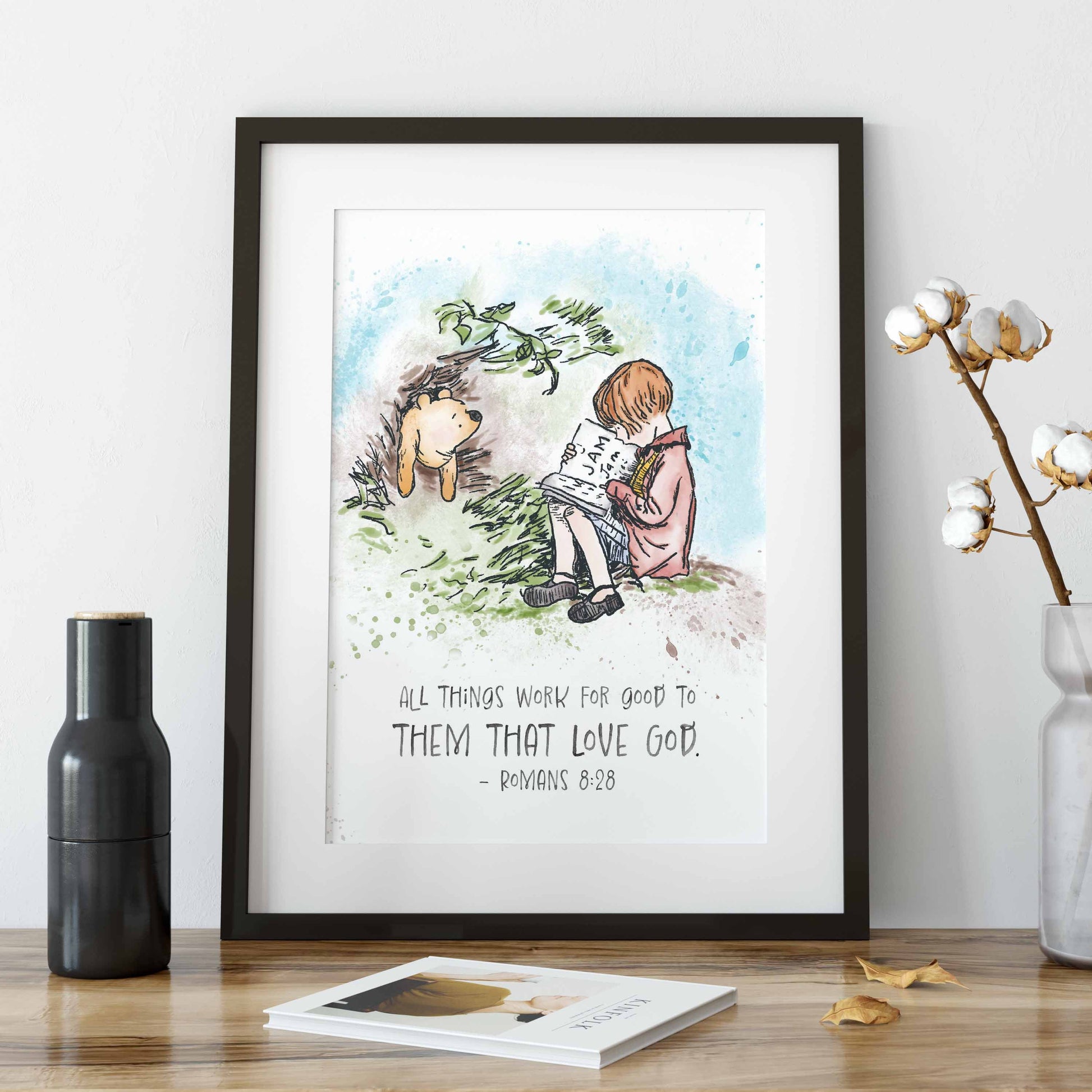 Bible Winnie-the-Pooh Printable Collection | Winnie the Pooh Nursery & Gift Art with Bible Verses