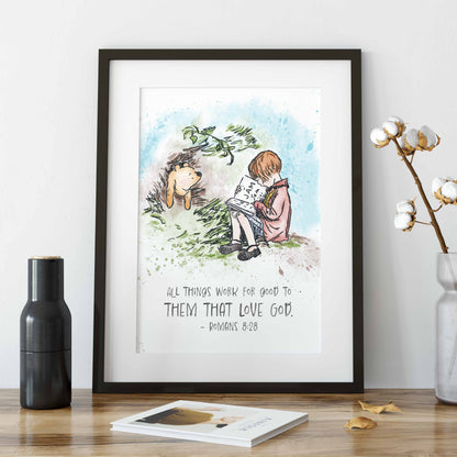 Bible Winnie-the-Pooh Printable Collection | Winnie the Pooh Nursery & Gift Art with Bible Verses