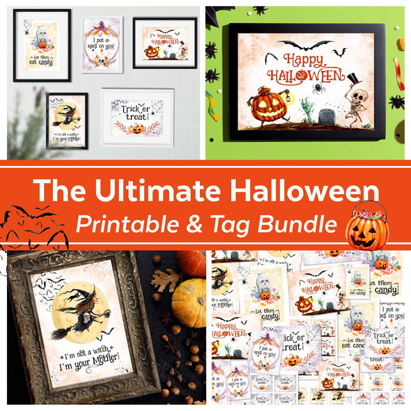 The Ultimate Halloween Printable and Tag Bundle with Halloween Coloring Pages