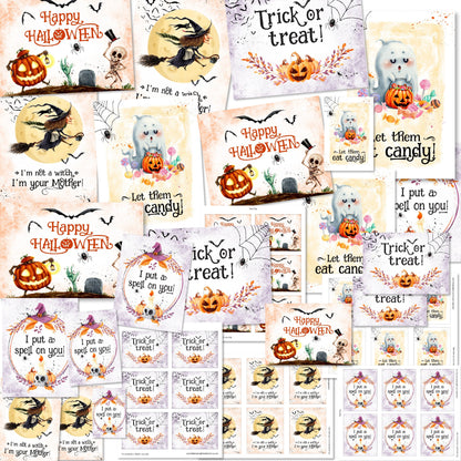 The Ultimate Halloween Printable and Tag Bundle with Halloween Coloring Pages