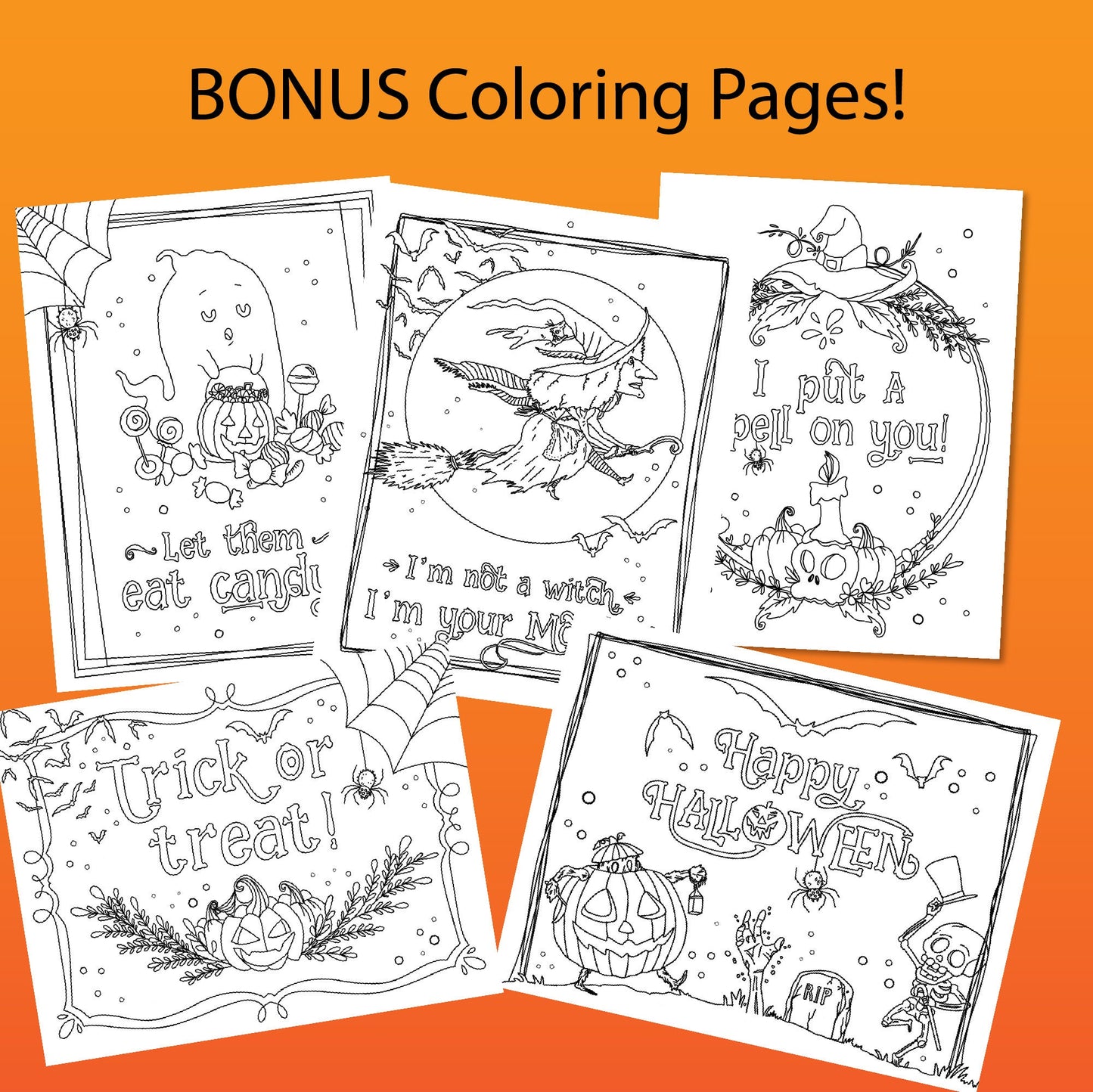 The Ultimate Halloween Printable and Tag Bundle with Halloween Coloring Pages