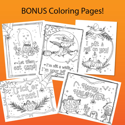 The Ultimate Halloween Printable and Tag Bundle with Halloween Coloring Pages