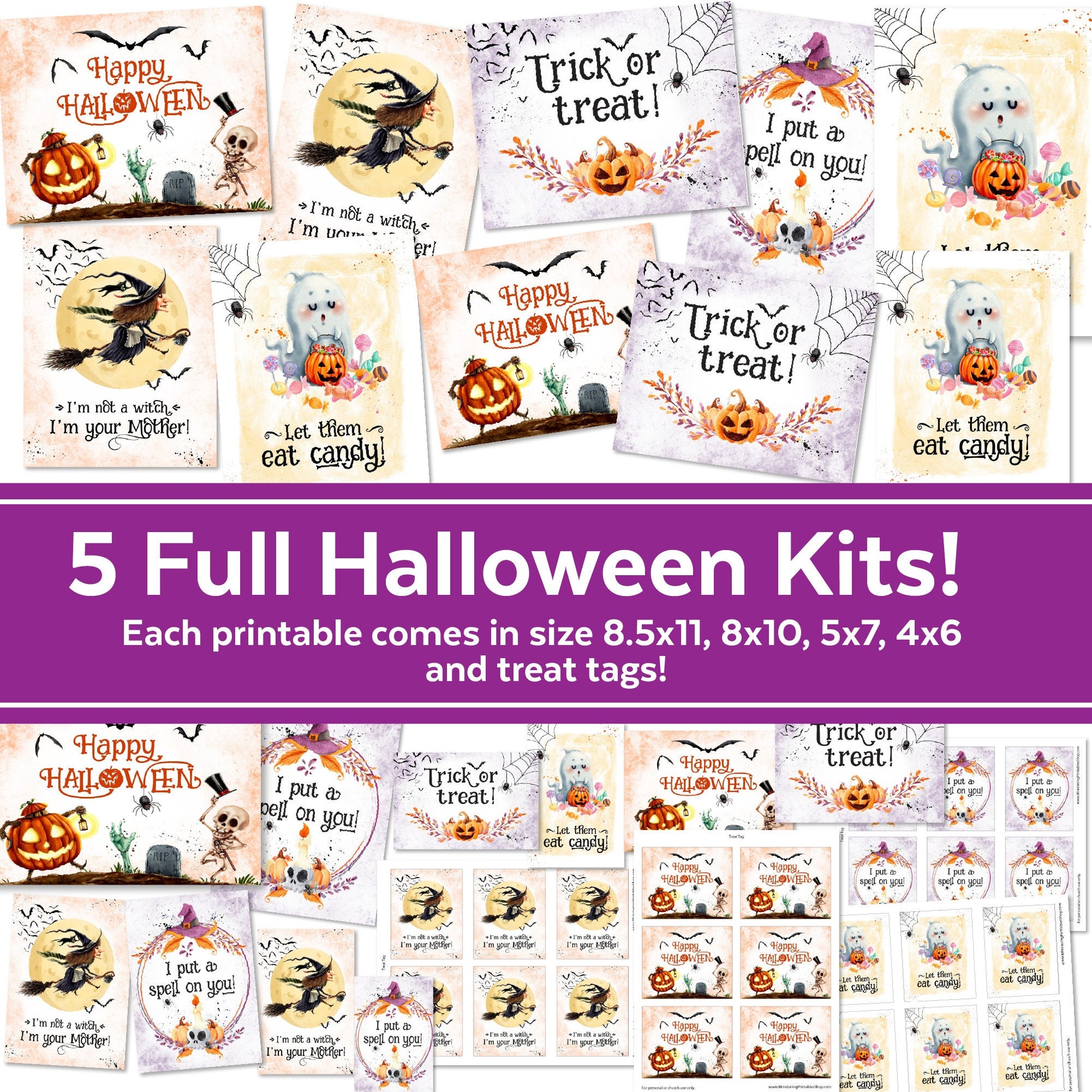 The Ultimate Halloween Printable and Tag Bundle with Halloween Coloring Pages