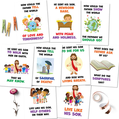 February 2023 LDS Singing Time | He Sent His Son| Singing Time Flipchart for Primary Come, Follow Me