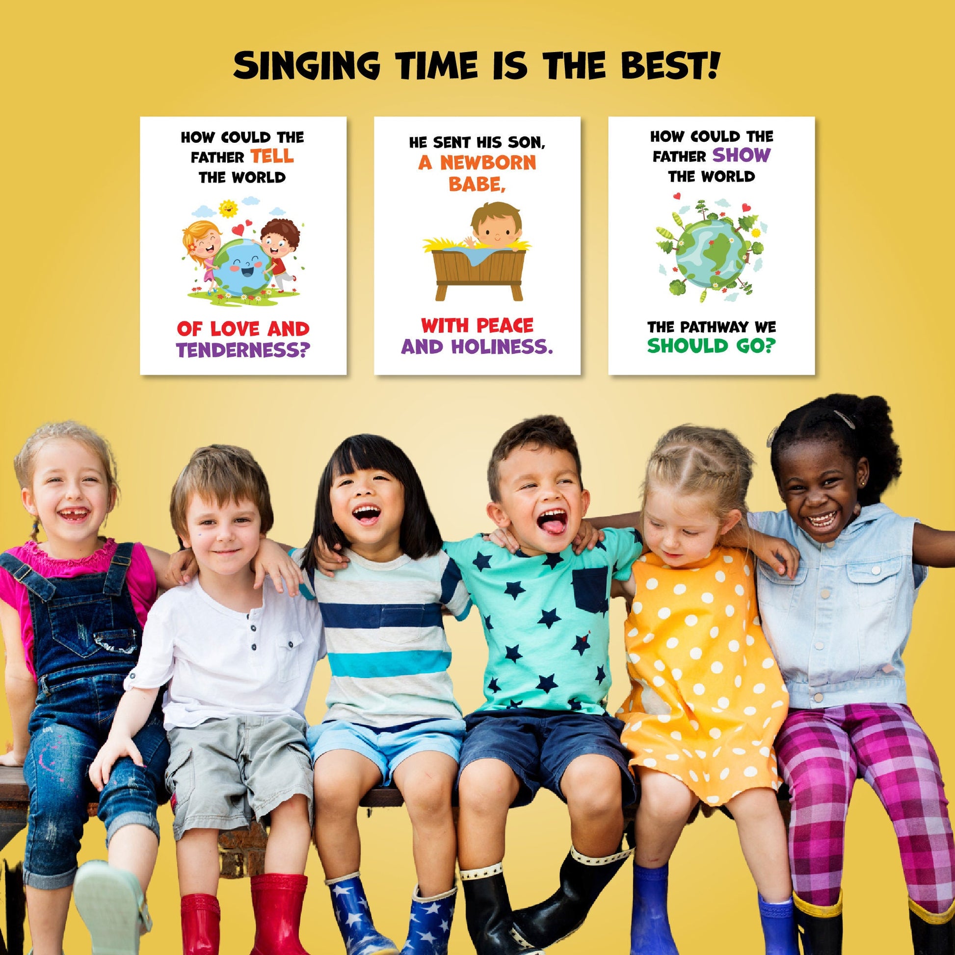 February 2023 LDS Singing Time | He Sent His Son| Singing Time Flipchart for Primary Come, Follow Me