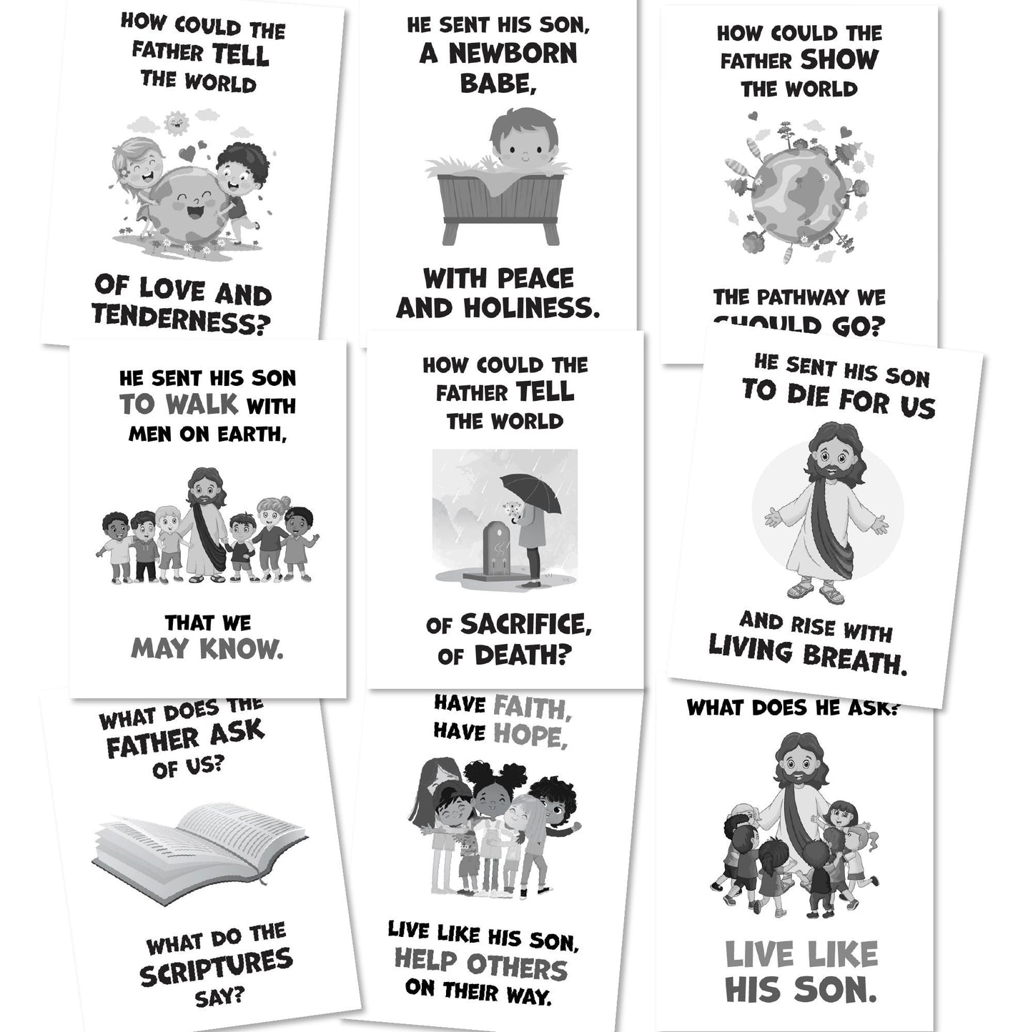 February 2023 LDS Singing Time | He Sent His Son| Singing Time Flipchart for Primary Come, Follow Me