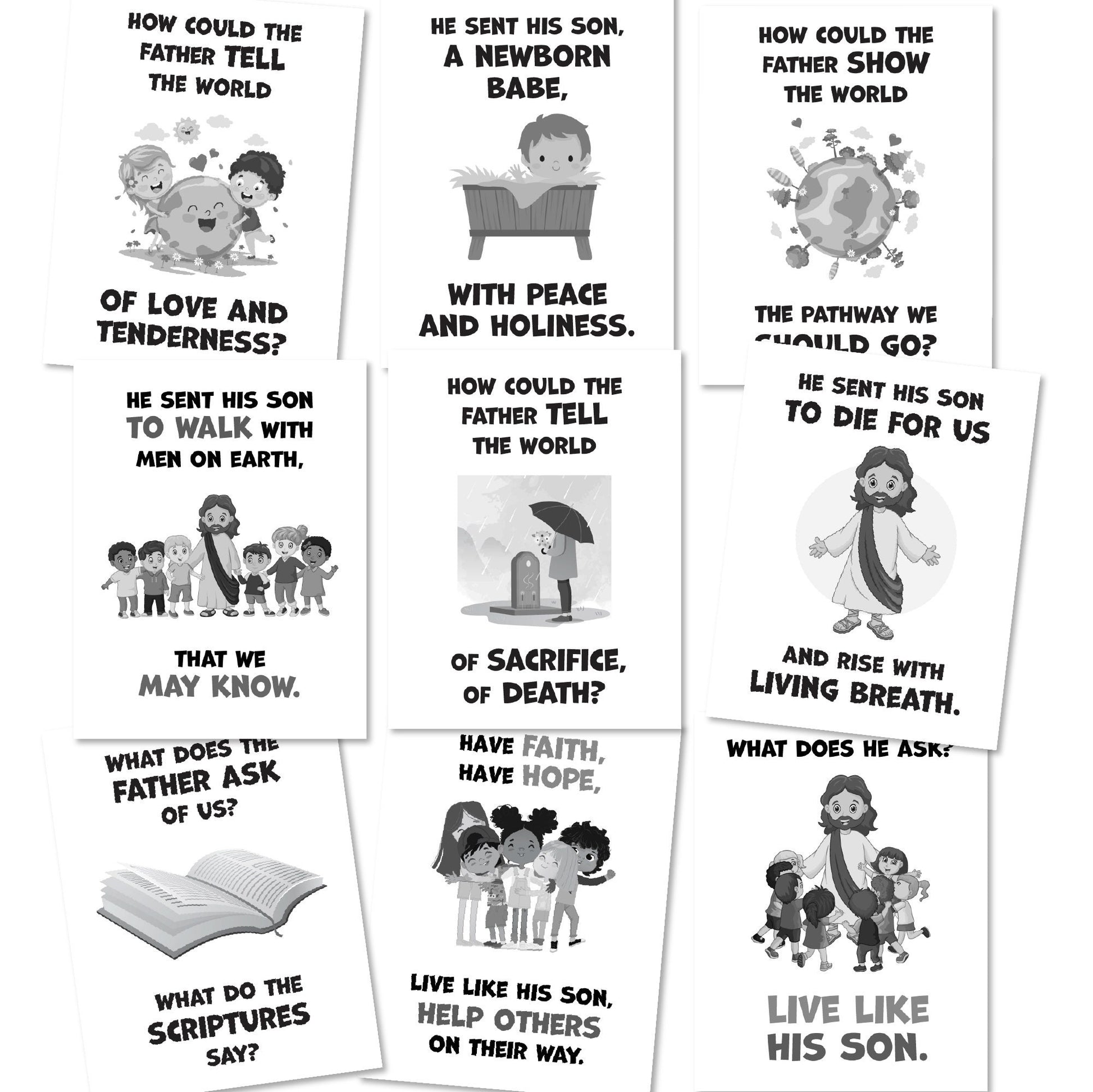 February 2023 LDS Singing Time | He Sent His Son| Singing Time Flipchart for Primary Come, Follow Me