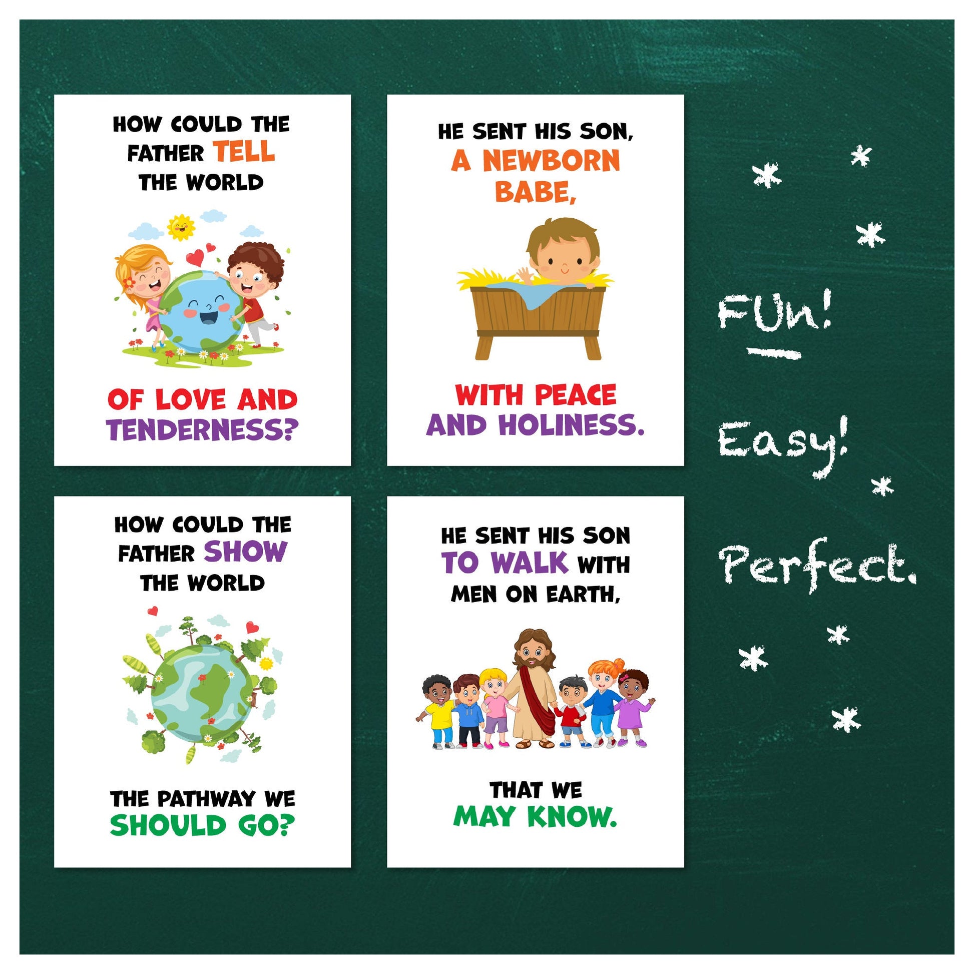 February 2023 LDS Singing Time | He Sent His Son| Singing Time Flipchart for Primary Come, Follow Me