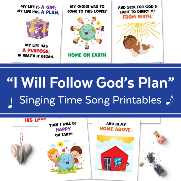 February 2023 LDS Singing Time | I Will Follow God's Plan | Singing Time Flipchart for Primary Come, Follow Me
