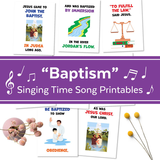 February 2023 LDS Singing Time | Baptism Song | Singing Time Flipchart for Primary Come, Follow Me