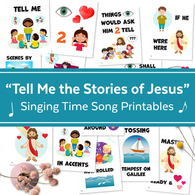 Tell Me the Stories of Jesus Primary Song Chart | March 2023 LDS Singing Time | Singing Time Flipchart for Primary Come, Follow Me