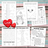 Valentine's Day Coloring and Activity Coloring Bundle | Valentines Day Coloring Pages | Valentine's Day Party Games Pages