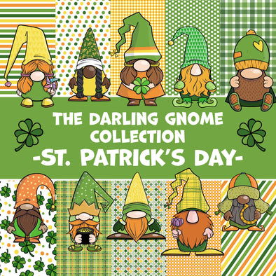 St Patrick's Day Darling Gnome Collection Clip Art & Digital Papers | St Patricks Day Commercial Use Clip Art