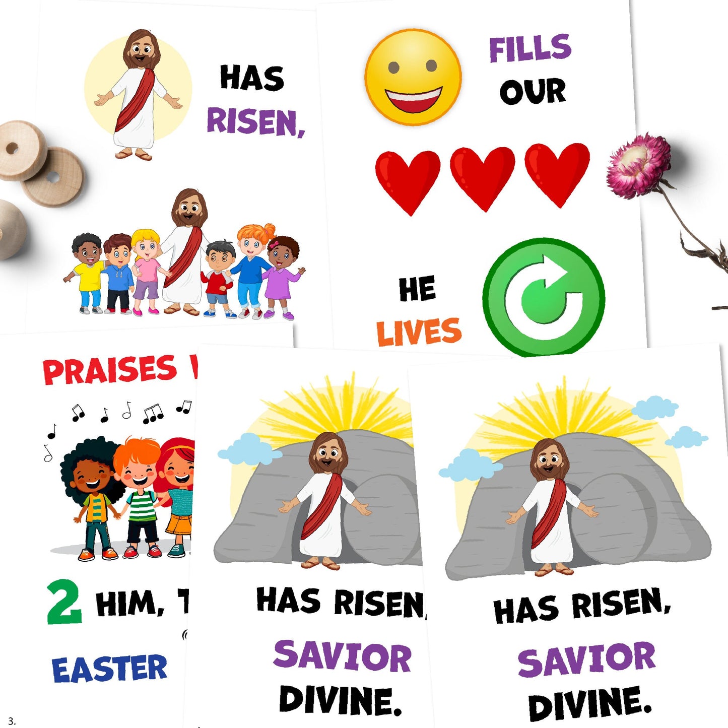 April 2023 LDS Singing Time | "Jesus Is Risen"  | Singing Time Flipchart for Primary Come, Follow Me