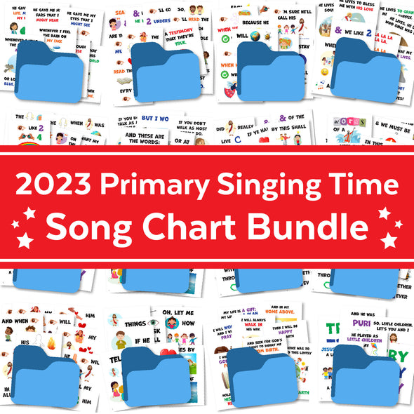 2023 Primary Singing Time Song Charts | Primary Singing Time Visuals Packet | Songbook Graphic Picture | Music Leader Help