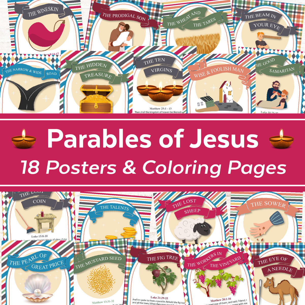 The New Testament Parables of Jesus posters and Coloring Pages ...