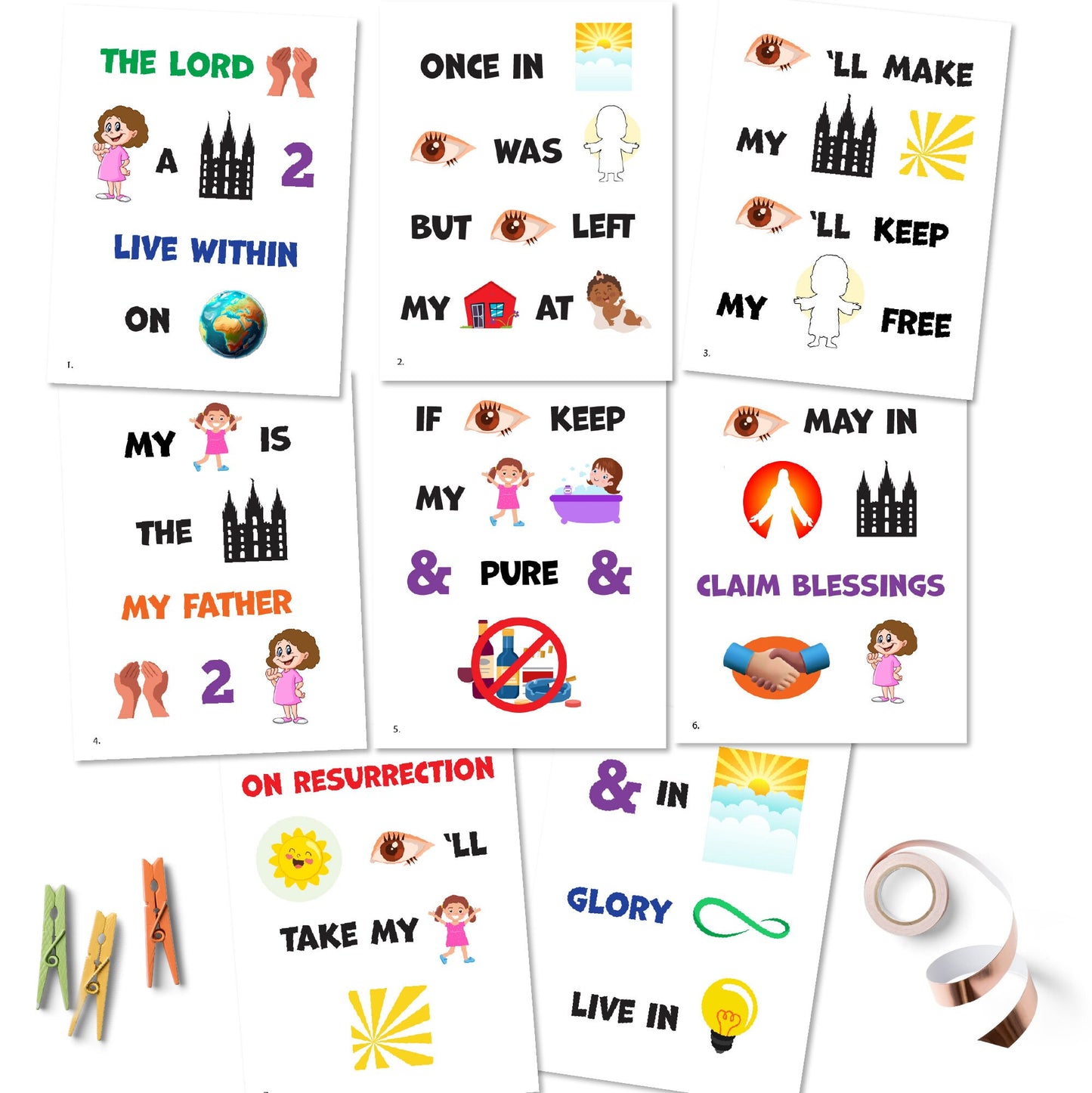 The Lord Gave Me A Temple | Singing Time Flipchart for LDS Primary Come, Follow Me