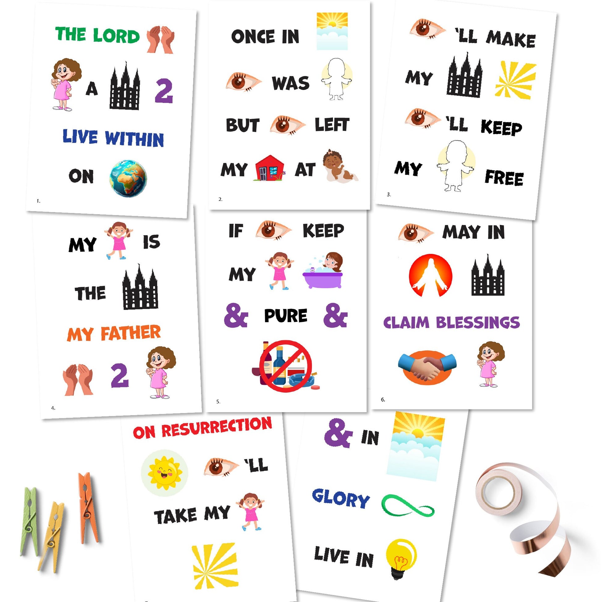 The Lord Gave Me A Temple | Singing Time Flipchart for LDS Primary Come, Follow Me
