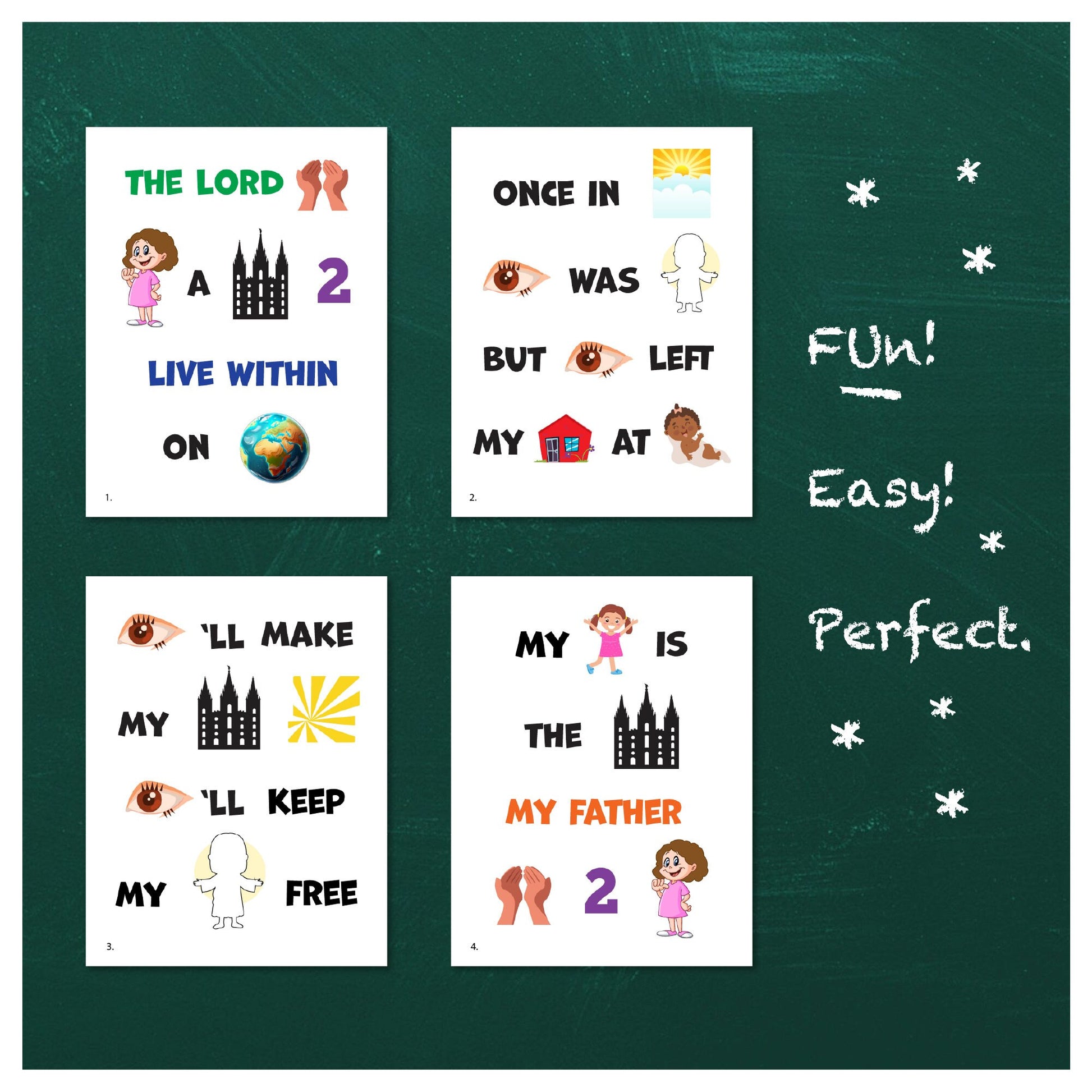 The Lord Gave Me A Temple | Singing Time Flipchart for LDS Primary Come, Follow Me