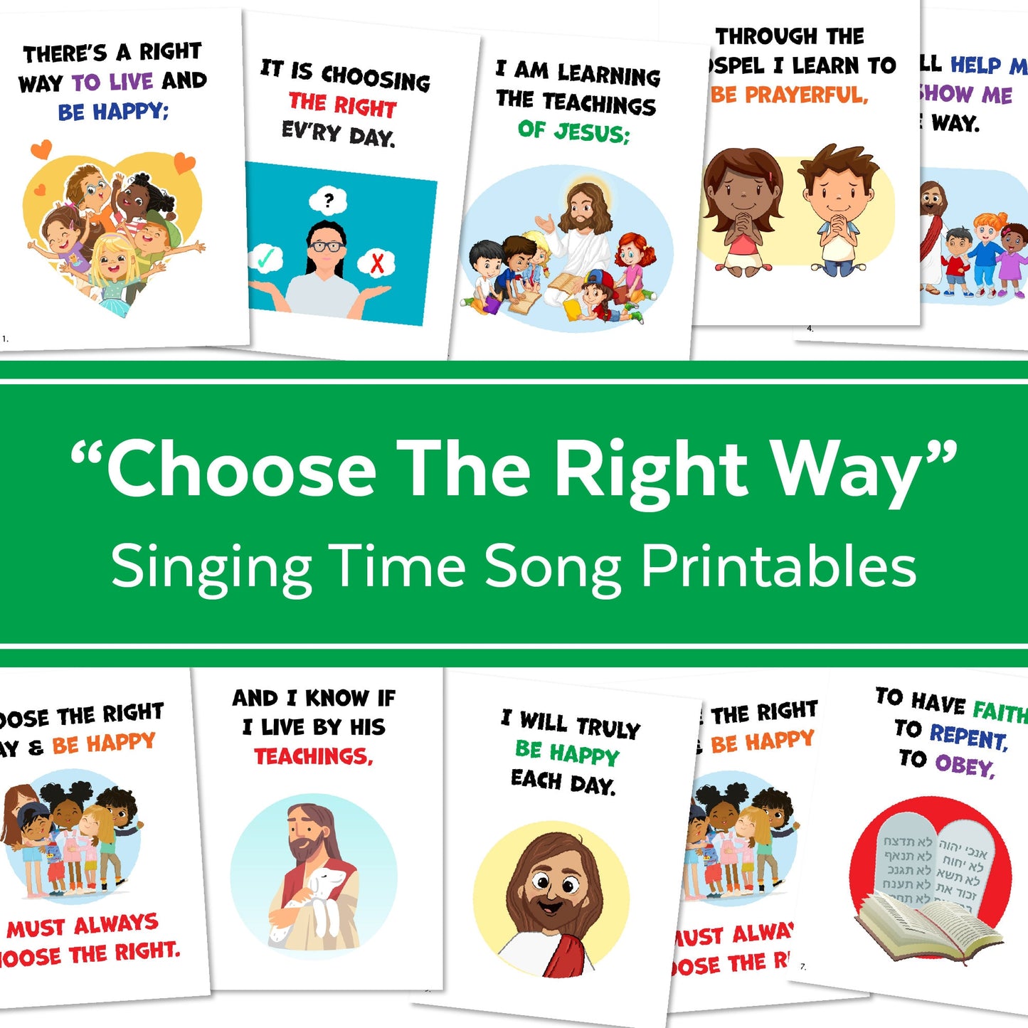 Choose the Right Way | Singing Time Flipchart for LDS Primary Come, Follow Me