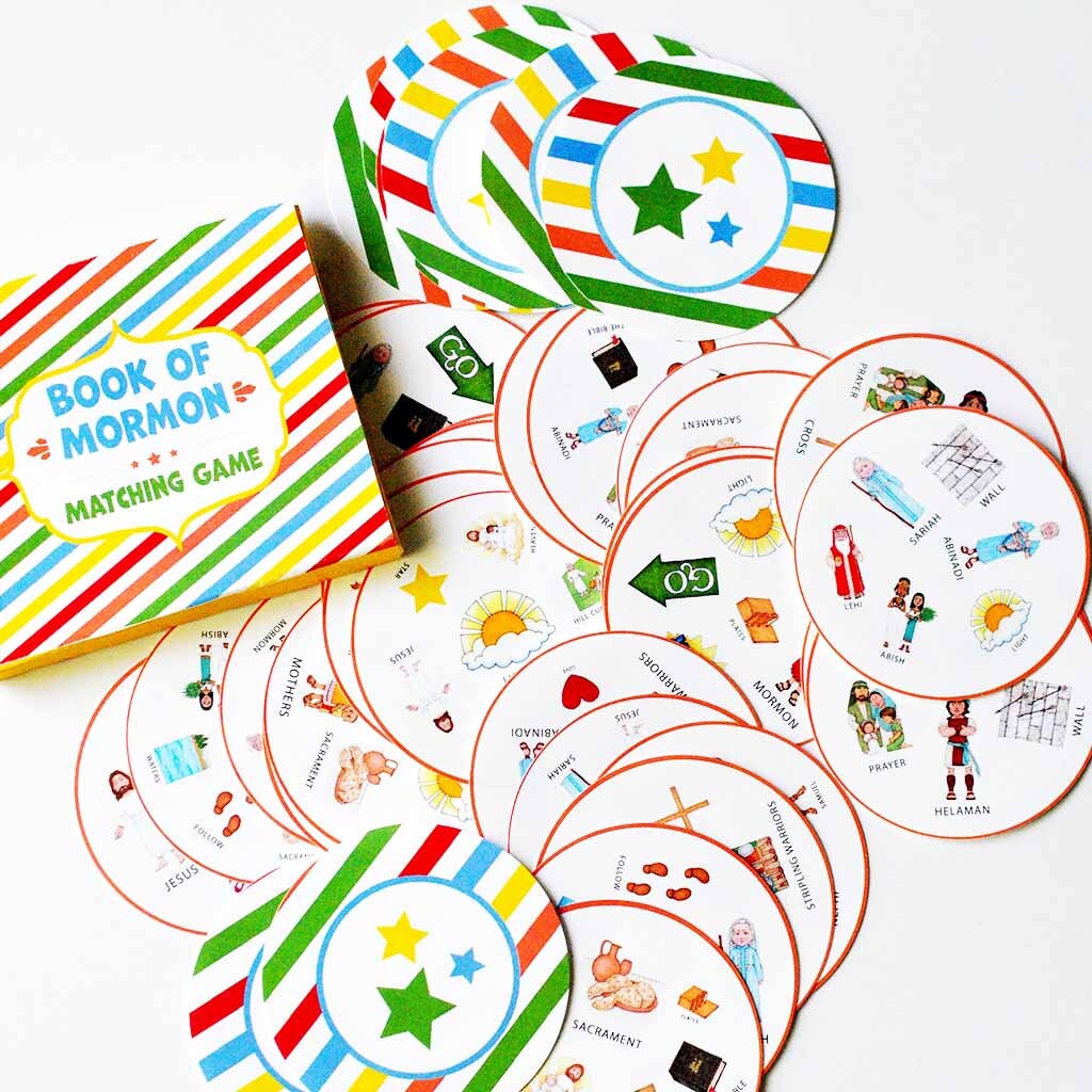 Book Of Mormon Matching Game Educational Activity Primary Class Resource Scripture Learning Tool Card Game Set Printable Activity Cards Storage Box Included Family Home Evening Game Sunday School Activity Youth Group Educational Resource