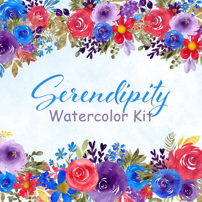 Serendipity Watercolor Floral Design Clip Art | Bright and Happy Clip Art for Commercial Use | Instant Download