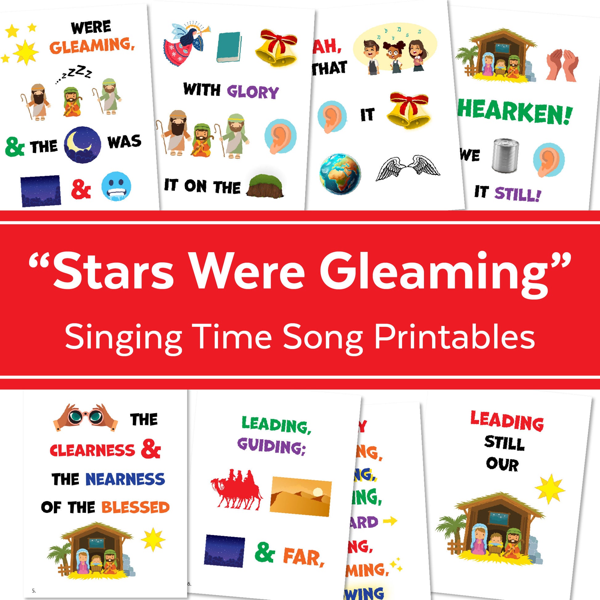 Stars Were Gleaming Primary Song Chart | December LDS Singing Time | Christmas Primary Song Flipchart