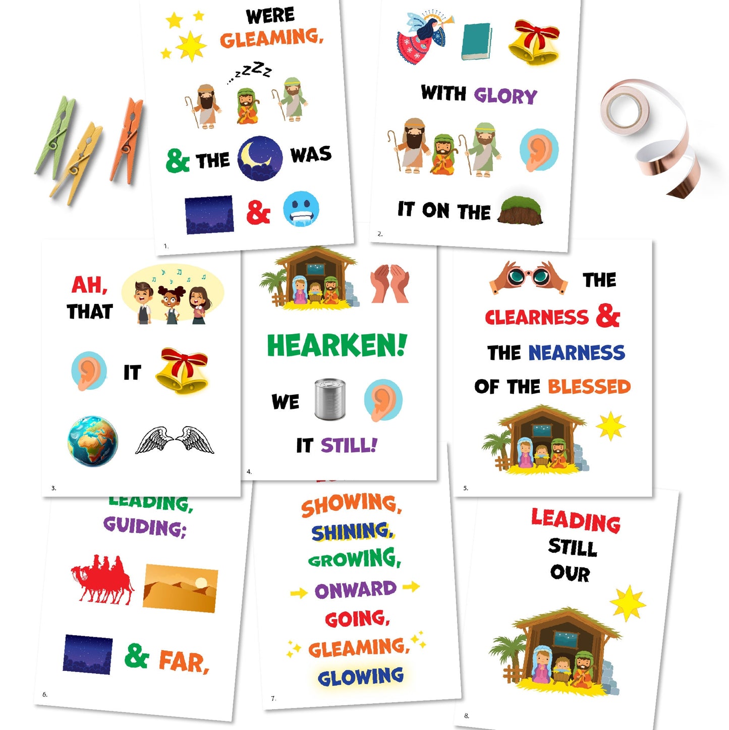 Stars Were Gleaming Primary Song Chart | December LDS Singing Time | Christmas Primary Song Flipchart