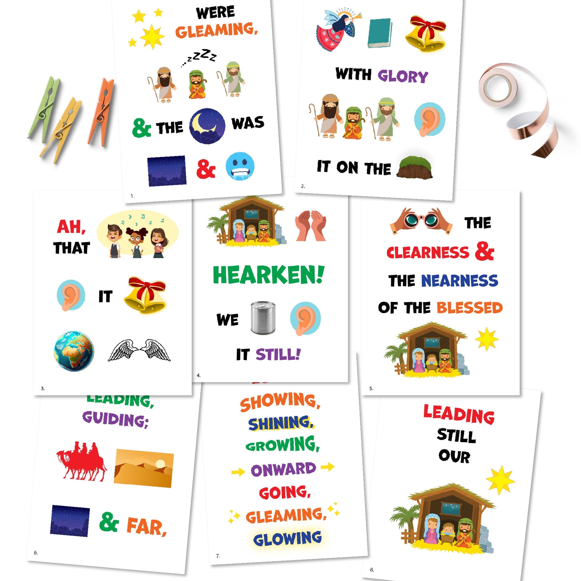 Stars Were Gleaming Primary Song Chart | December LDS Singing Time | Christmas Primary Song Flipchart