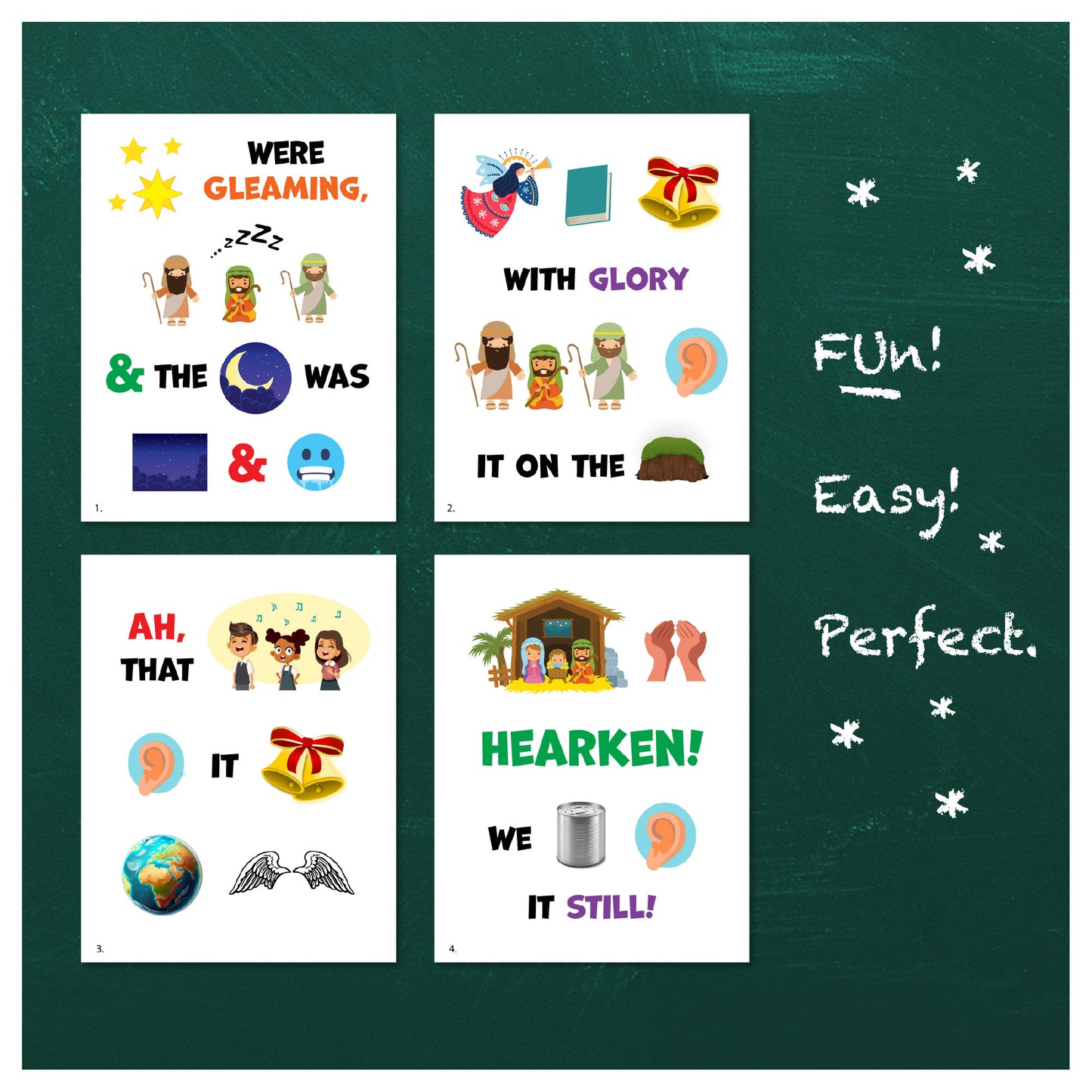 Stars Were Gleaming Primary Song Chart | December LDS Singing Time | Christmas Primary Song Flipchart