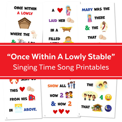 Once Within A Lowly Stable Primary Song Chart | December LDS Singing Time | Singing Time Flipchart for Primary Come, Follow Me