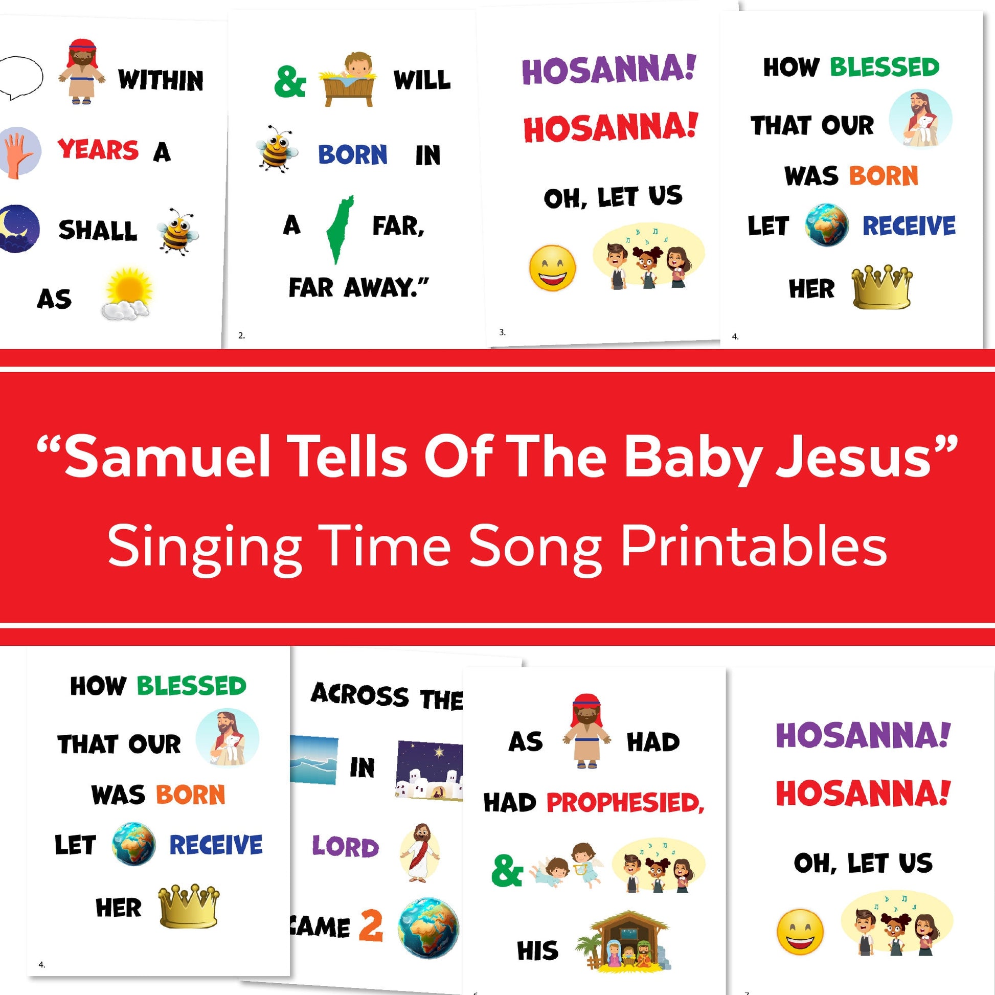 Samuel Tells of the Baby Jesus Primary Song Chart | December LDS Singing Time | Singing Time Flipchart for Primary Come, Follow Me