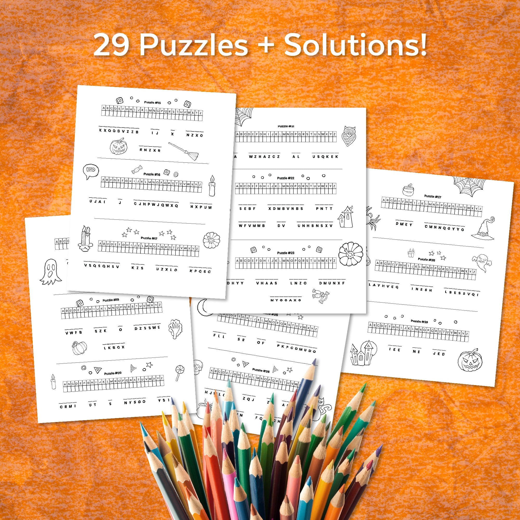 Halloween Cryptogram Puzzles | Halloween Kids' Puzzle – Ministering ...