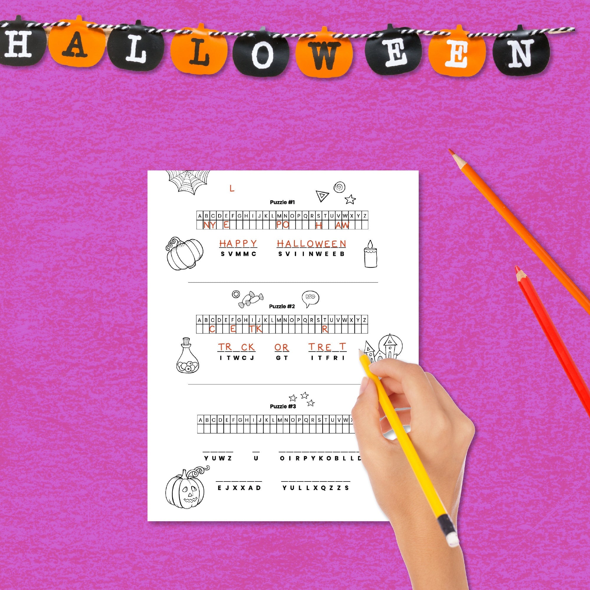 Halloween Cryptogram Puzzles | Halloween Kids' Puzzle – Ministering ...