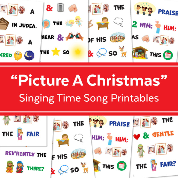 Picture A Christmas Primary Song Chart | December LDS Singing Time | Singing Time Flipchart for Primary Come, Follow Me
