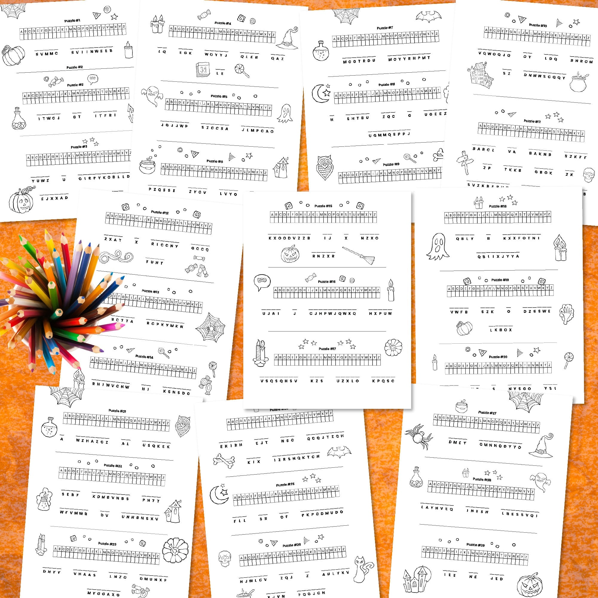 Halloween Cryptogram Puzzles | Halloween Kids' Puzzle – Ministering ...