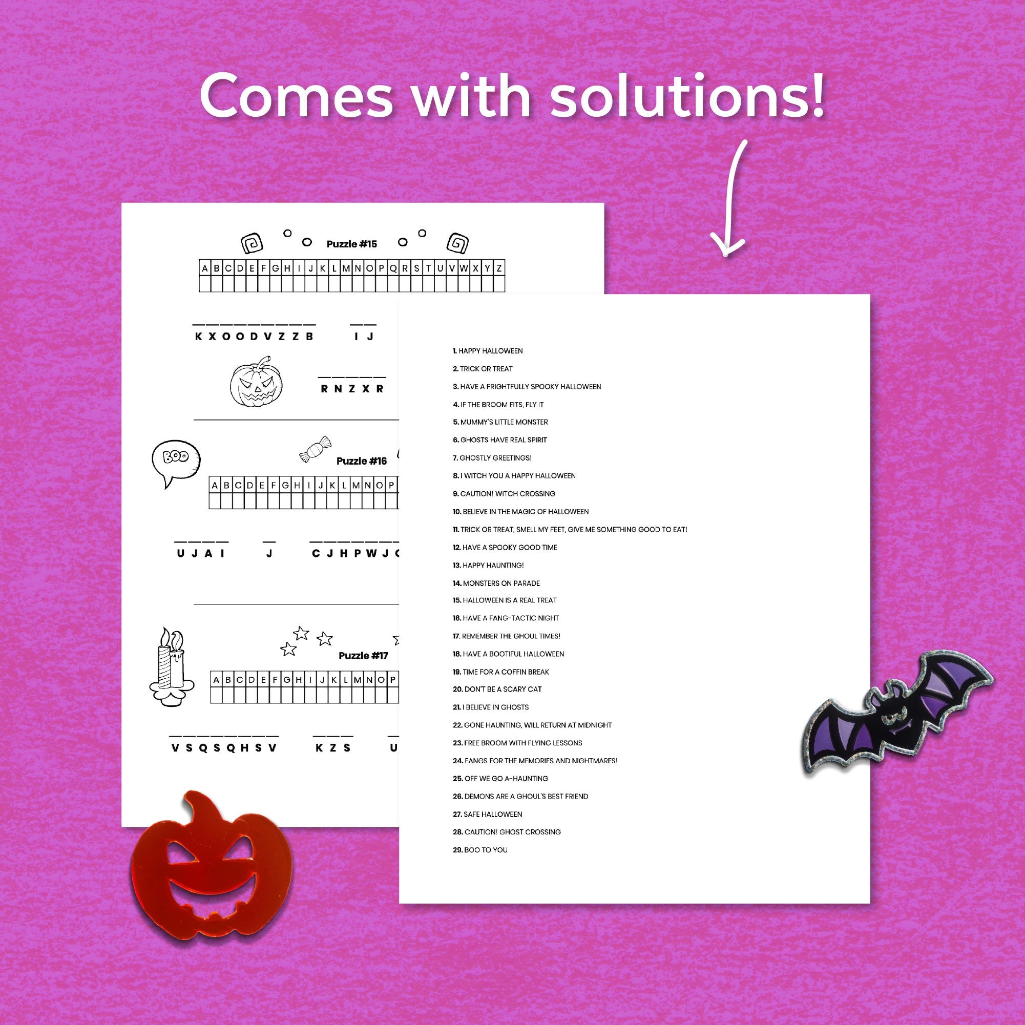 Halloween Cryptogram Puzzles | Halloween Kids' Puzzle – Ministering ...