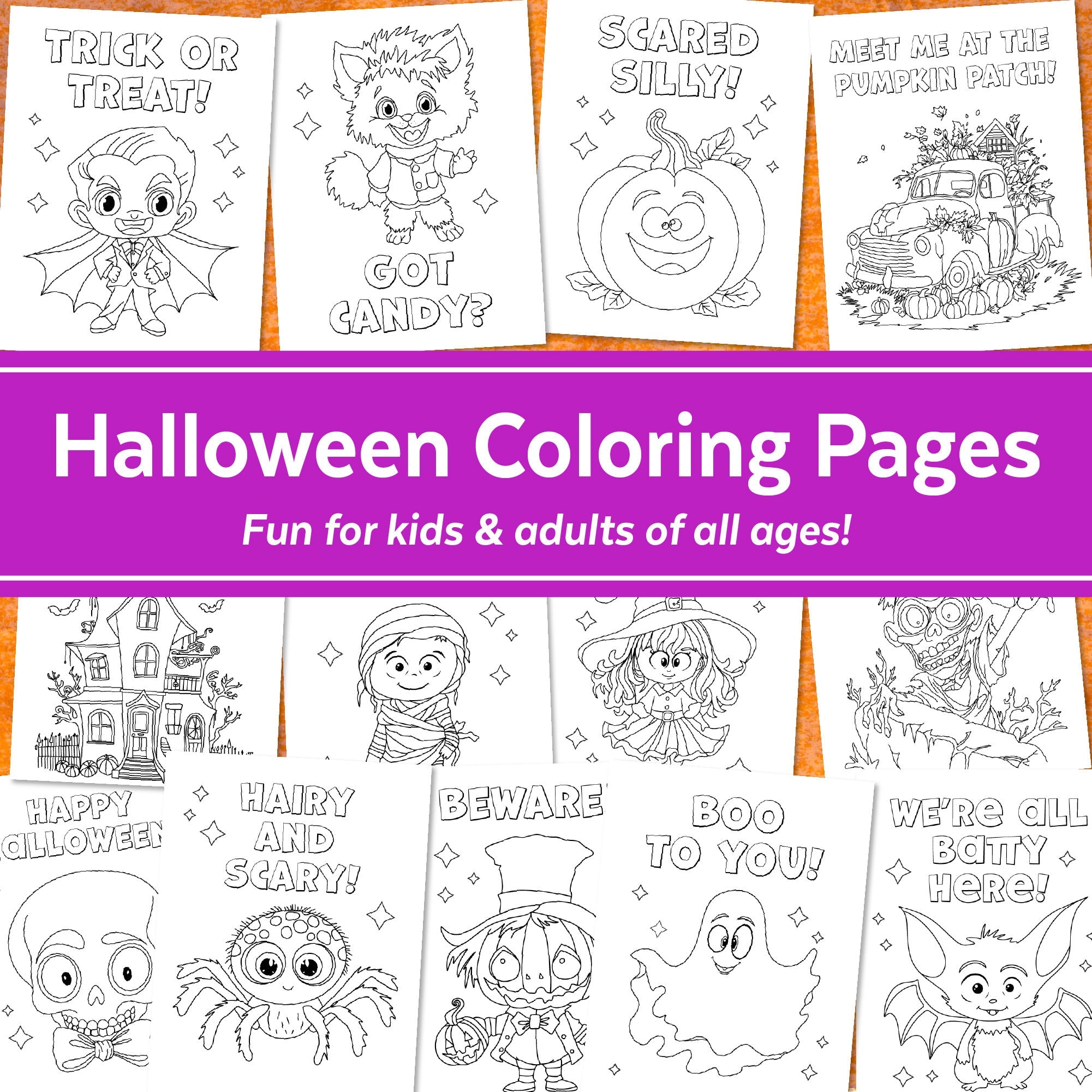 Happy Halloween Mini Coloring Book Free Printable PDF Download Number 3 