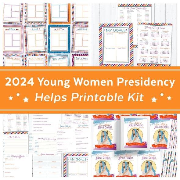 2024 LDS Young Women Presidency Kit | 2024 LDS Young Women Youth Binder Kit with Planner | I Am A Disciple Of Jesus Christ | Goal Planner
