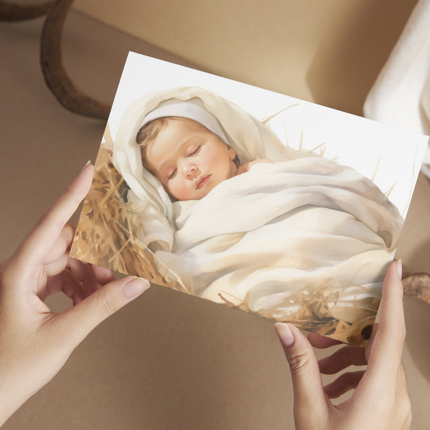 Christmas Wall Art | Digital Download | Baby Jesus Wall Art | Nativity Scene Art Print | Baby Jesus Print | Birth Of Jesus