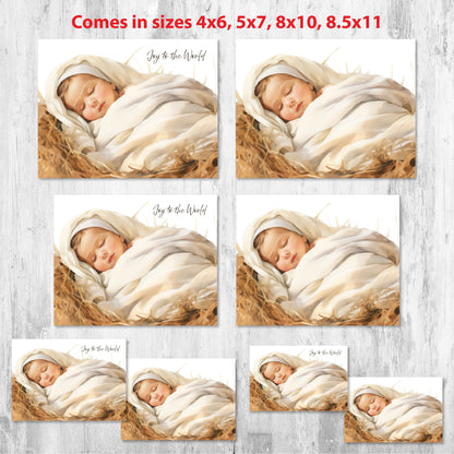 Christmas Christian Wall Art Bundle | Nativity Scene Clipart Watercolor Bundle | Digital Downloads | Christmas Printable Posters Set Of 4