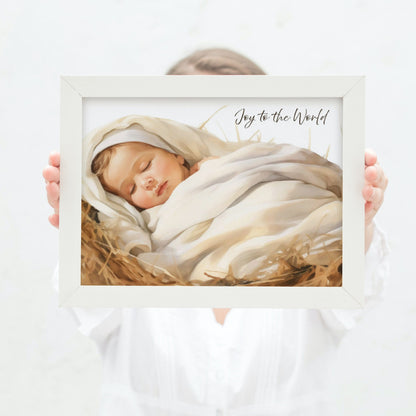 Christmas Wall Art | Digital Download | Baby Jesus Wall Art | Nativity Scene Art Print | Baby Jesus Print | Birth Of Jesus