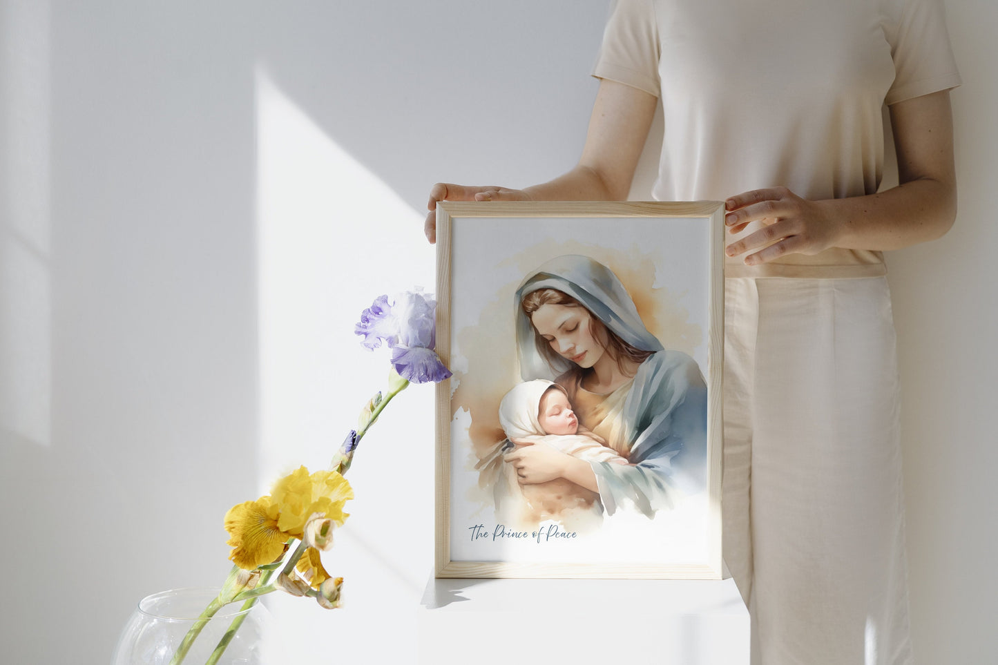 Christmas Christian Wall Art Bundle | Nativity Scene Clipart Watercolor Bundle | Digital Downloads | Christmas Printable Posters Set Of 4