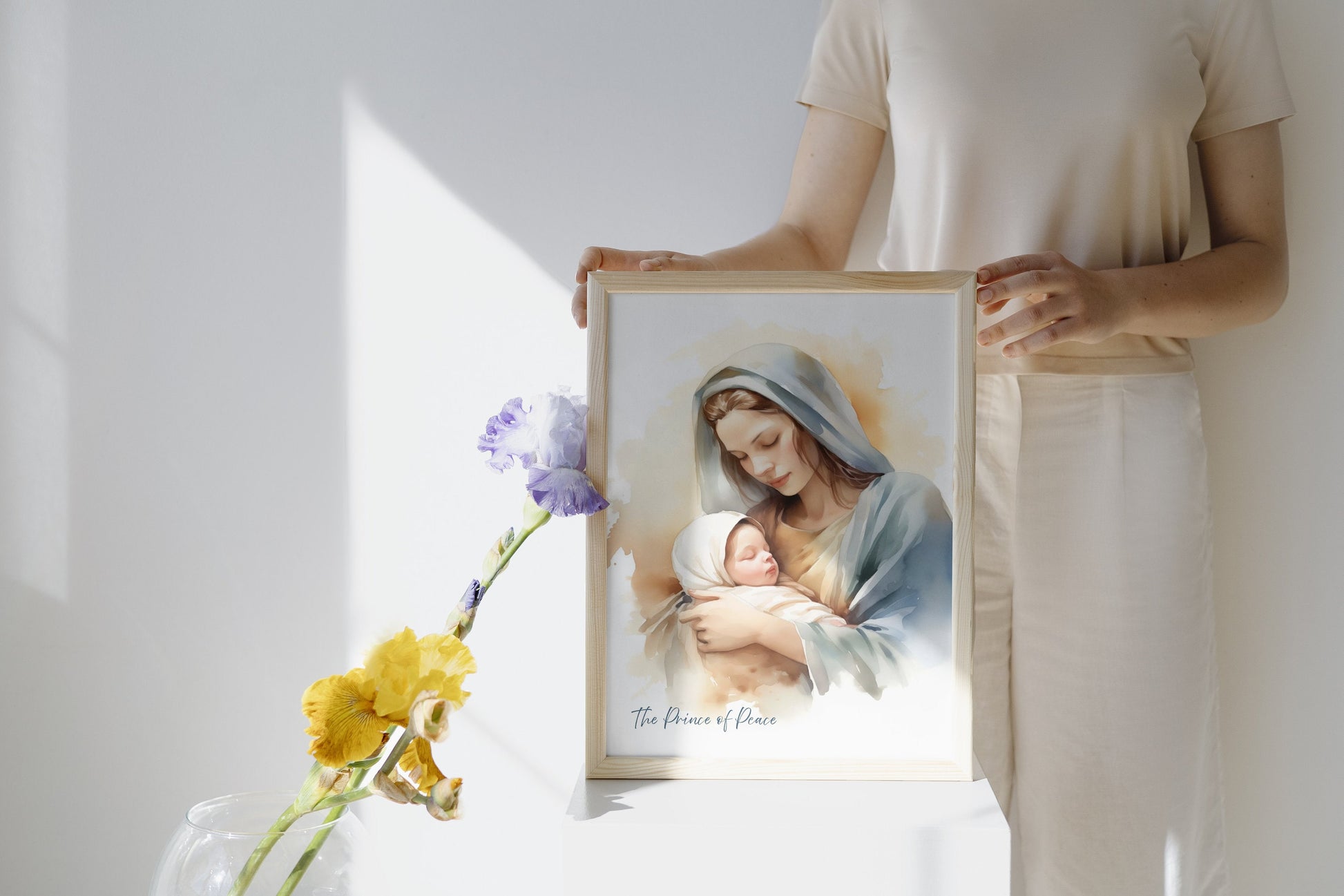 Christmas Christian Wall Art Bundle | Nativity Scene Clipart Watercolor Bundle | Digital Downloads | Christmas Printable Posters Set Of 4