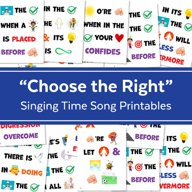 Choose the Right | February 2024 Singing Time Flipchart for LDS Primary Come, Follow Me