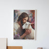 Never Lost Jesus Fine Art Print | Jesus Painting | The Living Christ | Christian Decor | Christian Painting | Lost Sheep Painting