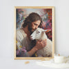 Never Lost Jesus Fine Art Print | Jesus Painting | The Living Christ | Christian Decor | Christian Painting | Lost Sheep Painting